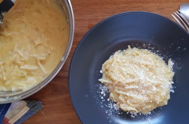 Espaguete pupunha com creme de milho (receita vegana)